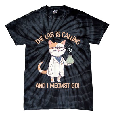 Lab Calling Science Funny Lab Cat Laboratory Chemistry Tie-Dye T-Shirt