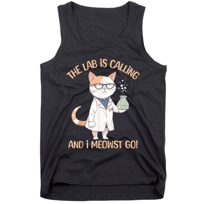 Lab Calling Science Funny Lab Cat Laboratory Chemistry Tank Top
