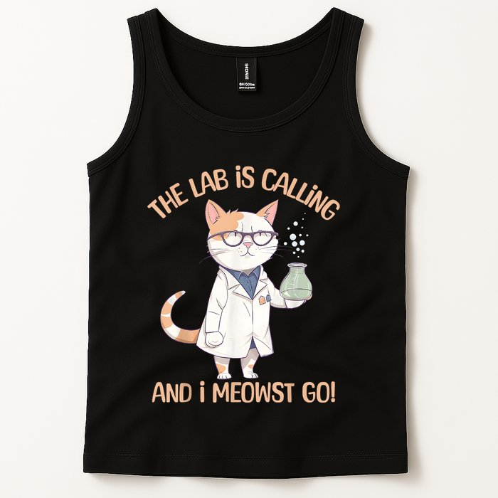 Lab Calling Science Funny Lab Cat Laboratory Chemistry Tank Top
