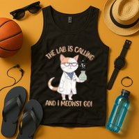 Lab Calling Science Funny Lab Cat Laboratory Chemistry Tank Top