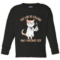 Lab Calling Science Funny Lab Cat Laboratory Chemistry Toddler Long Sleeve Shirt
