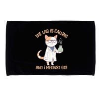 Lab Calling Science Funny Lab Cat Laboratory Chemistry Microfiber Hand Towel