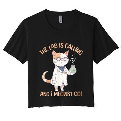 Lab Calling Science Funny Lab Cat Laboratory Chemistry Crop Top