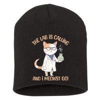 Lab Calling Science Funny Lab Cat Laboratory Chemistry Short Acrylic Beanie