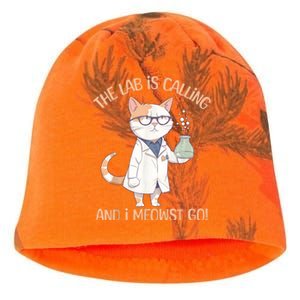 Lab Calling Science Funny Lab Cat Laboratory Chemistry Kati - Camo Knit Beanie