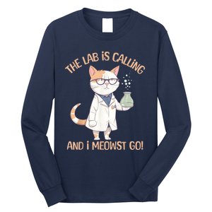 Lab Calling Science Funny Lab Cat Laboratory Chemistry Long Sleeve Shirt