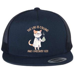 Lab Calling Science Funny Lab Cat Laboratory Chemistry Flat Bill Trucker Hat