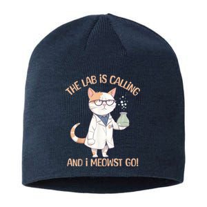 Lab Calling Science Funny Lab Cat Laboratory Chemistry Sustainable Beanie