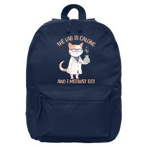 Lab Calling Science Funny Lab Cat Laboratory Chemistry 16 in Basic Backpack