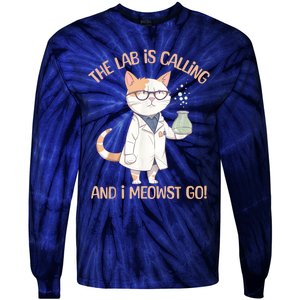 Lab Calling Science Funny Lab Cat Laboratory Chemistry Tie-Dye Long Sleeve Shirt