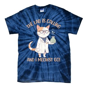 Lab Calling Science Funny Lab Cat Laboratory Chemistry Tie-Dye T-Shirt