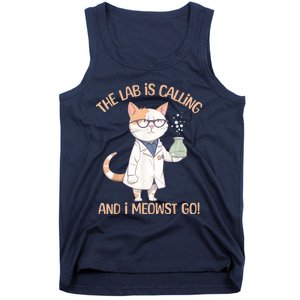 Lab Calling Science Funny Lab Cat Laboratory Chemistry Tank Top