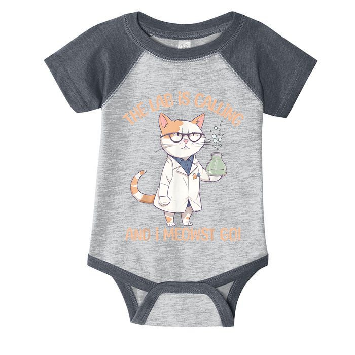 Lab Calling Science Funny Lab Cat Laboratory Chemistry Infant Baby Jersey Bodysuit