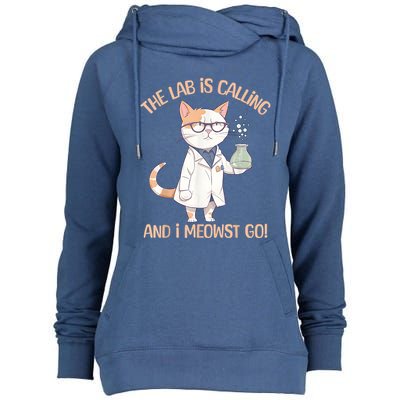 Lab Calling Science Funny Lab Cat Laboratory Chemistry Womens Funnel Neck Pullover Hood