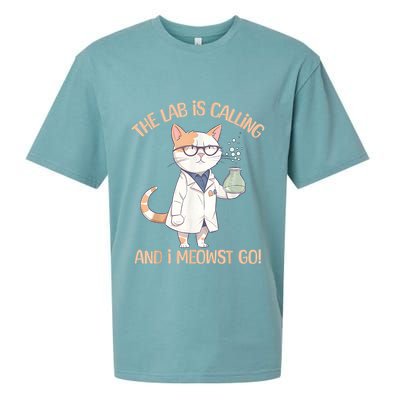 Lab Calling Science Funny Lab Cat Laboratory Chemistry Sueded Cloud Jersey T-Shirt