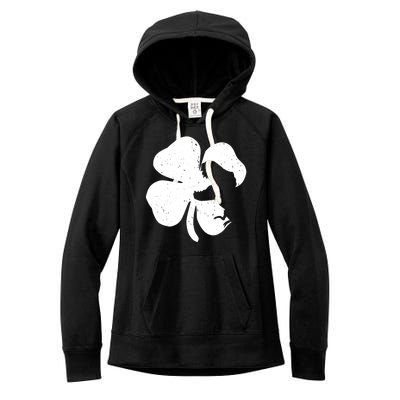 Lucky Clover St Patrick's Dinosaur Women's Fleece Hoodie