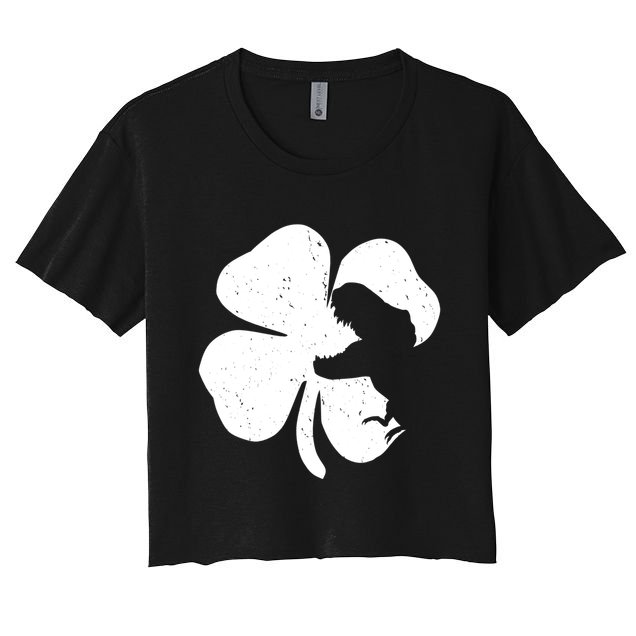 Lucky Clover St Patrick's Dinosaur Crop Top