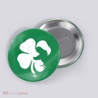 Lucky Clover St Patrick's Dinosaur Button