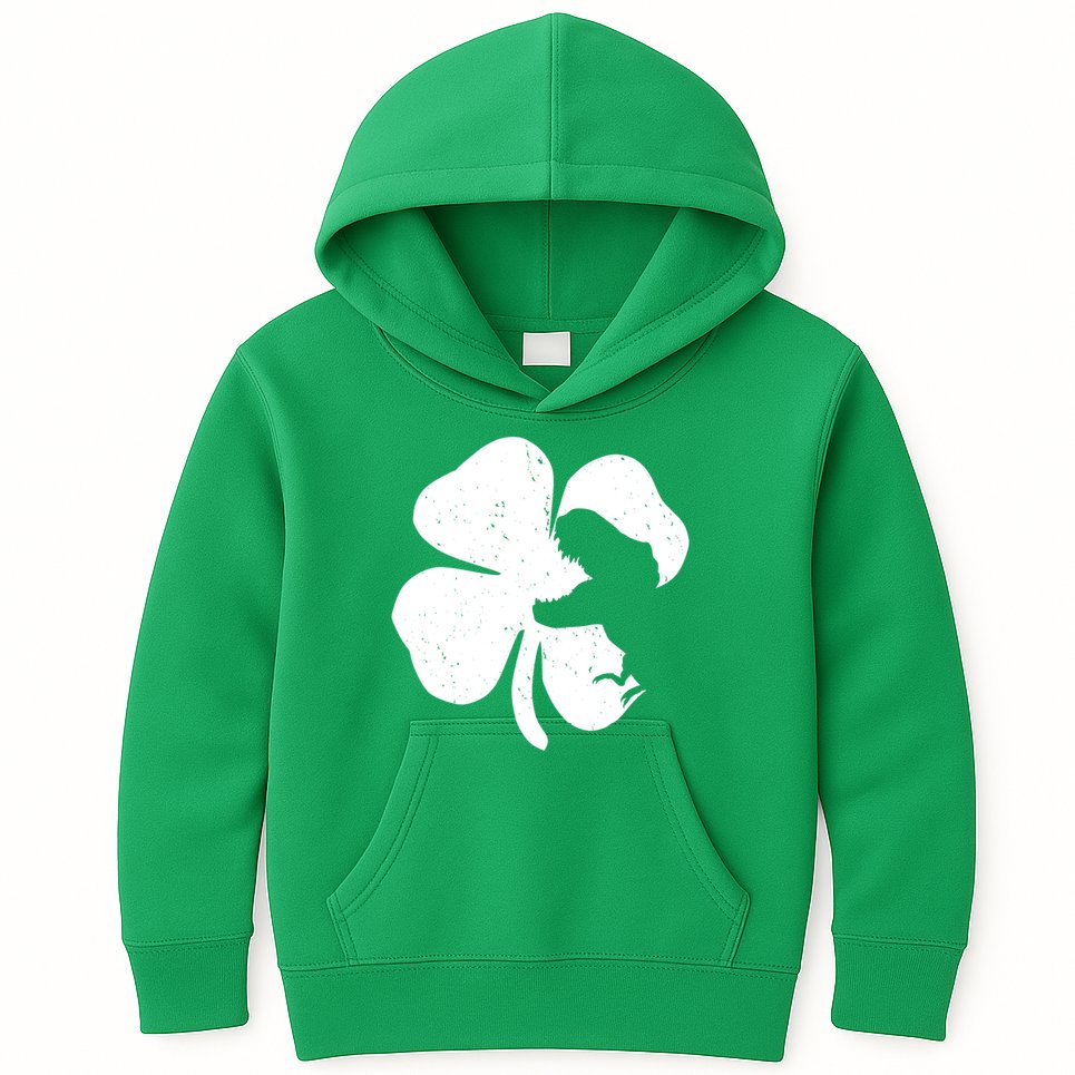 Lucky Clover St Patrick's Dinosaur Kids Hoodie