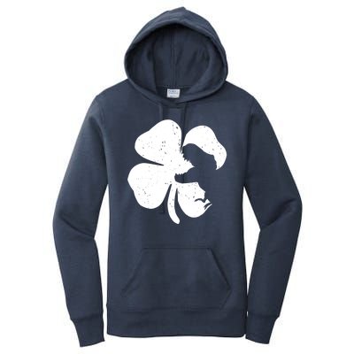 Lucky Clover St Patrick's Dinosaur Women's Pullover Hoodie