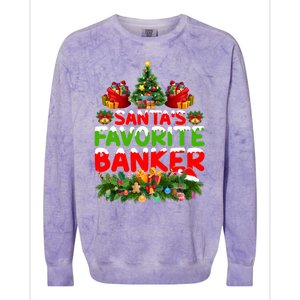 Lighting Christmas SantaS Favorite Banker Xmas Gift Colorblast Crewneck Sweatshirt