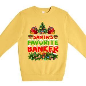 Lighting Christmas SantaS Favorite Banker Xmas Gift Premium Crewneck Sweatshirt