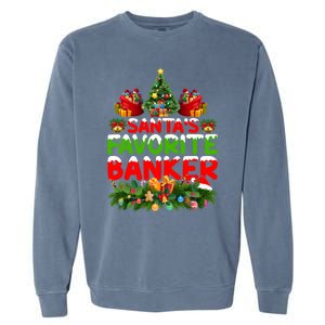 Lighting Christmas SantaS Favorite Banker Xmas Gift Garment-Dyed Sweatshirt