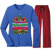 Lighting Christmas SantaS Favorite Banker Xmas Gift Women's Long Sleeve Flannel Pajama Set 