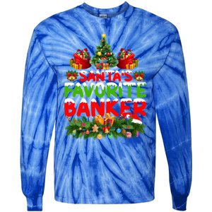 Lighting Christmas SantaS Favorite Banker Xmas Gift Tie-Dye Long Sleeve Shirt