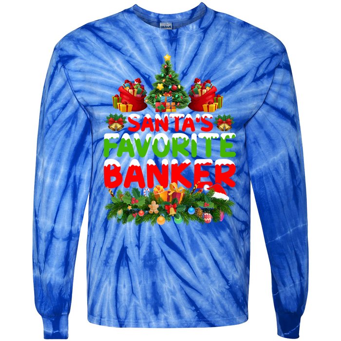 Lighting Christmas SantaS Favorite Banker Xmas Gift Tie-Dye Long Sleeve Shirt