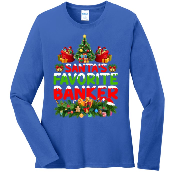 Lighting Christmas SantaS Favorite Banker Xmas Gift Ladies Long Sleeve Shirt