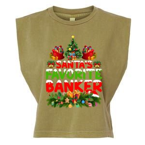 Lighting Christmas SantaS Favorite Banker Xmas Gift Garment-Dyed Women's Muscle Tee