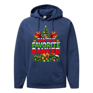 Lighting Christmas SantaS Favorite Banker Xmas Gift Performance Fleece Hoodie