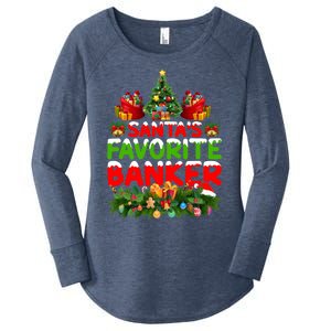 Lighting Christmas SantaS Favorite Banker Xmas Gift Women's Perfect Tri Tunic Long Sleeve Shirt