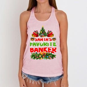 Lighting Christmas SantaS Favorite Banker Xmas Gift Women's Knotted Racerback Tank