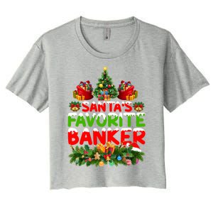 Lighting Christmas SantaS Favorite Banker Xmas Gift Women's Crop Top Tee