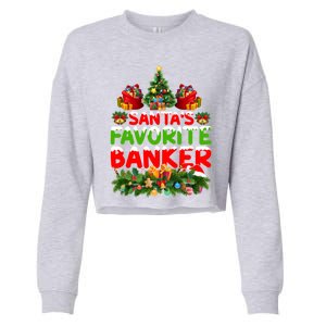 Lighting Christmas SantaS Favorite Banker Xmas Gift Cropped Pullover Crew