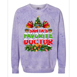 Lighting Christmas SantaS Favorite Doctor Xmas Gift Colorblast Crewneck Sweatshirt