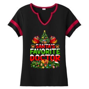 Lighting Christmas SantaS Favorite Doctor Xmas Gift Ladies Halftime Notch Neck Tee