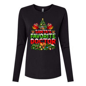 Lighting Christmas SantaS Favorite Doctor Xmas Gift Womens Cotton Relaxed Long Sleeve T-Shirt