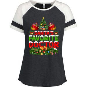 Lighting Christmas SantaS Favorite Doctor Xmas Gift Enza Ladies Jersey Colorblock Tee