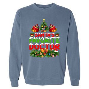 Lighting Christmas SantaS Favorite Doctor Xmas Gift Garment-Dyed Sweatshirt