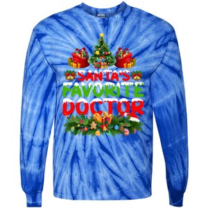 Lighting Christmas SantaS Favorite Doctor Xmas Gift Tie-Dye Long Sleeve Shirt