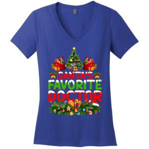 Lighting Christmas SantaS Favorite Doctor Xmas Gift Women's V-Neck T-Shirt