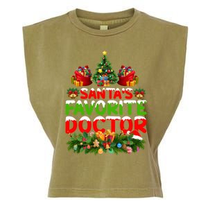 Lighting Christmas SantaS Favorite Doctor Xmas Gift Garment-Dyed Women's Muscle Tee