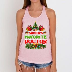 Lighting Christmas SantaS Favorite Doctor Xmas Gift Women's Knotted Racerback Tank