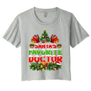 Lighting Christmas SantaS Favorite Doctor Xmas Gift Women's Crop Top Tee