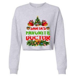 Lighting Christmas SantaS Favorite Doctor Xmas Gift Cropped Pullover Crew