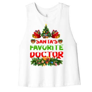 Lighting Christmas SantaS Favorite Doctor Xmas Gift Women's Racerback Cropped Tank