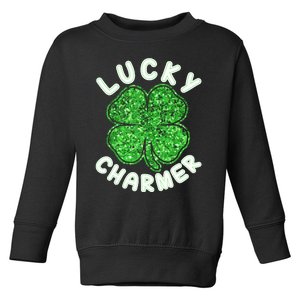 Lucky Charmer St Patricks Day Shamrock Toddler Sweatshirt